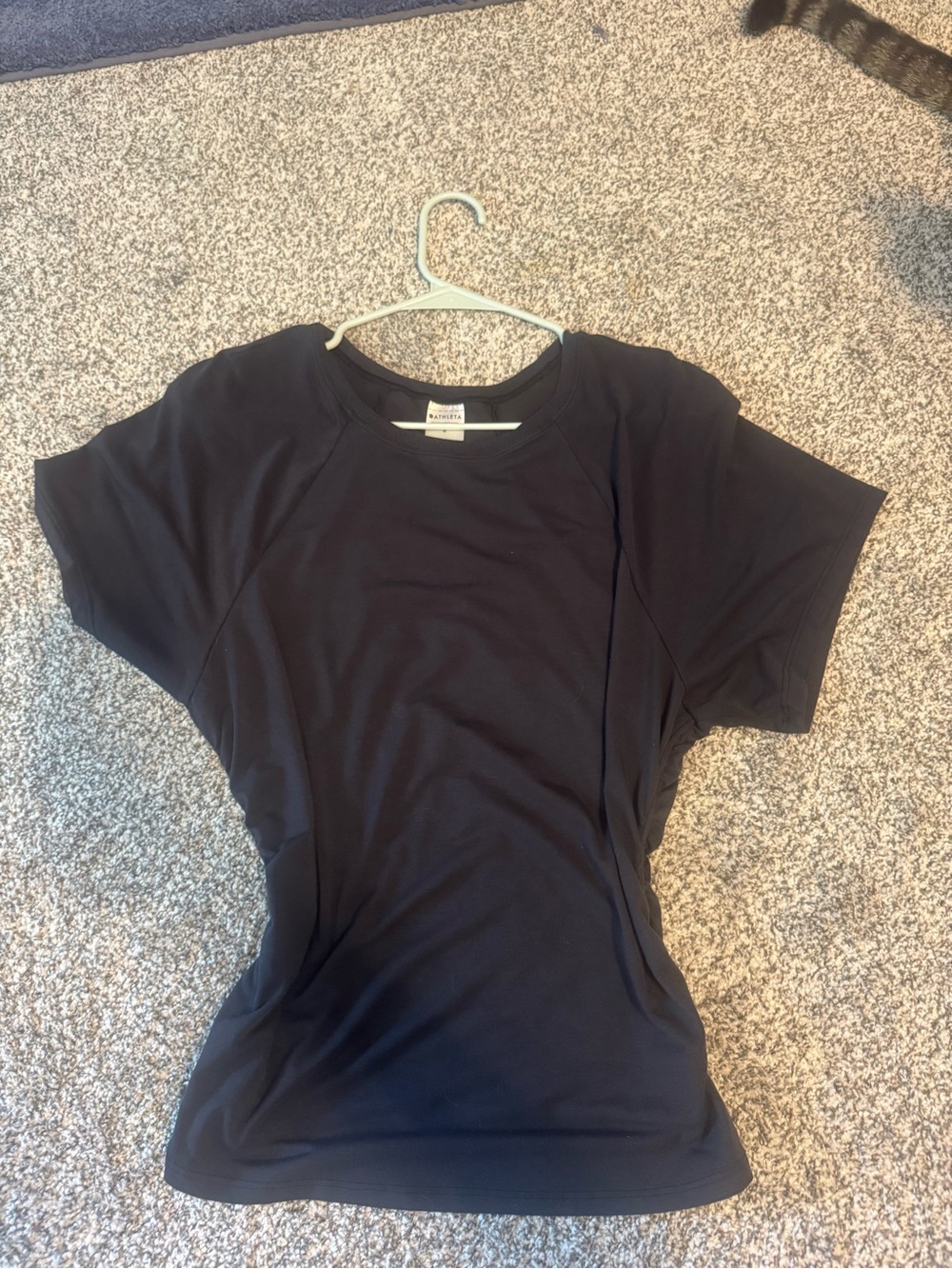Athleta Black Short-Sleeve Crewneck Performance Tee